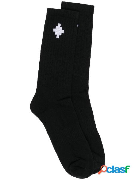 MARCELO BURLON CALZE UOMO CMRA010R21KNI0011001 COTONE NERO