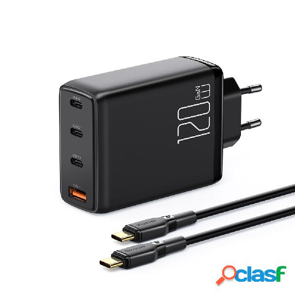 MCDODO Caricatore 4 porte 120 W GaN 100 W USB-C e 22,5 W