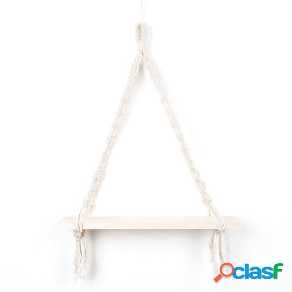 Macrame Plant Hanger Rack Scaffale sospeso Scaffale a parete