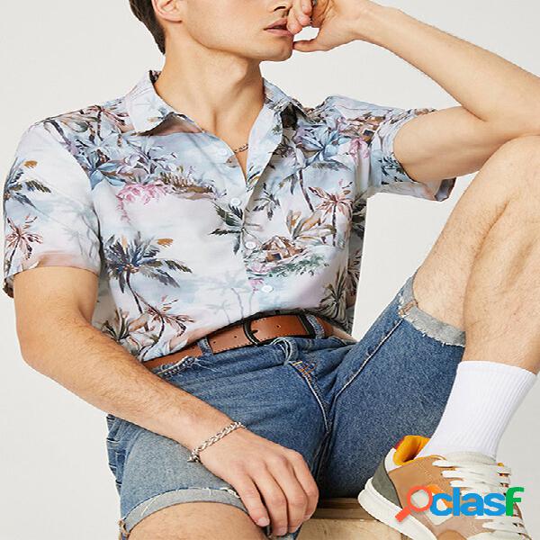 Manica corta da uomo con stampa Holiday Over Camicia