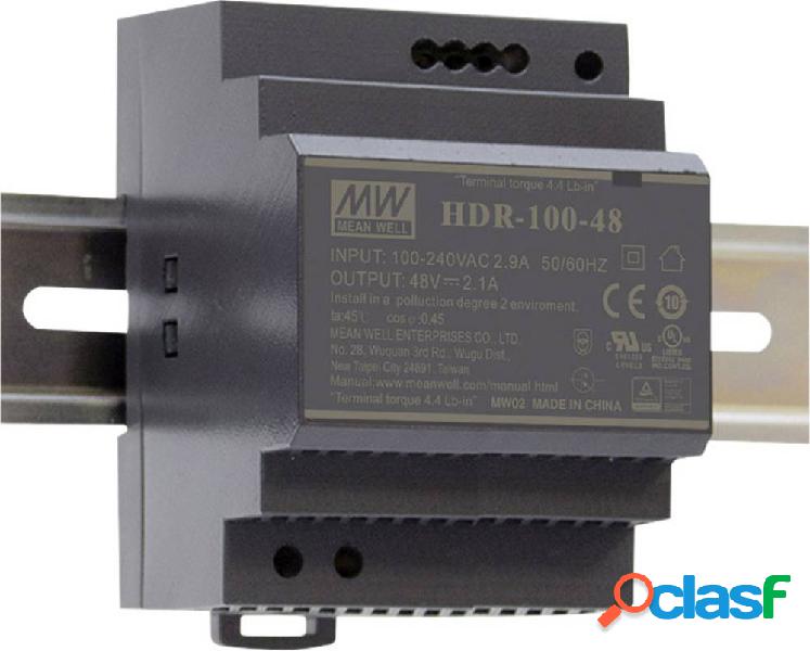 Mean Well HDR-100-24 Alimentatore per guida DIN 24 V/DC 3.83