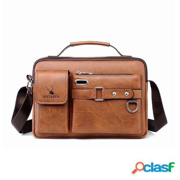 Menico Uomo Pelle artificiale Casual Business Borsa da