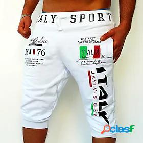 Mens Basic Print Relaxed Sweatpants Shorts Pants