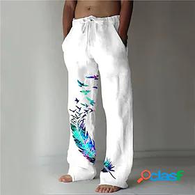 Mens Casual Trousers Drawstring Pocket Sweatpants Trousers