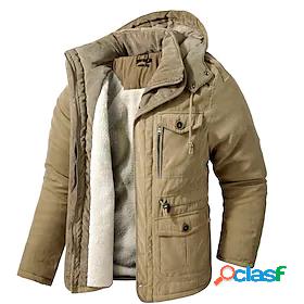 Mens Fleece Hoodie Jacket Military Tactical Jacket Hiking