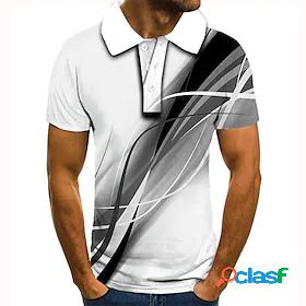 Mens Golf Shirt Tennis Shirt Graphic Prints Linear 3D Print