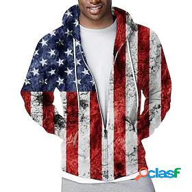 Men's Graphic National Flag Zip Up Hoodie Sweatshirt Full