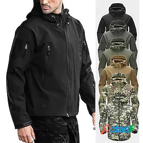 Mens Hiking Softshell Jacket Hoodie Jacket Ski Jacket Fleece