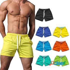 Mens Swim Shorts Swim Trunks Bottoms Micro-elastic Quick Dry