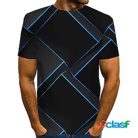 Mens T shirt Graphic Optical Illusion 3D Print Round Neck