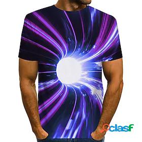 Mens Tee T shirt Graphic Optical Illusion 3D Print Round