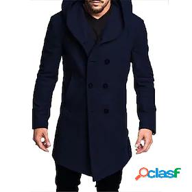 Mens Trench Coat Overcoat Long Asian Size Coat White Black