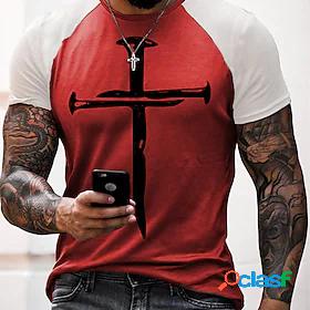 Men's Unisex T shirt Tee Graphic Prints Cross Hot Stamping