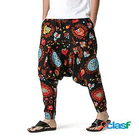 Mens Yoga Pants Bloomers Bottoms Wide Leg Drawstring