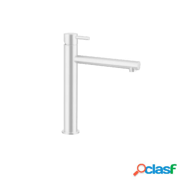 Miscelatore alto per lavabo monocomando in ottone bianco