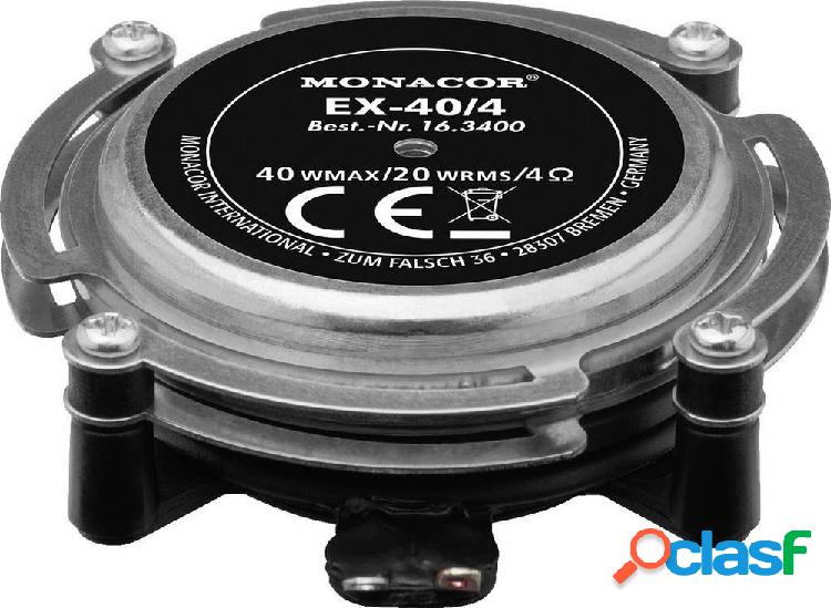 Monacor EX-40/4 Altoparlante Exciter 40 W 4 Ω Metallo,