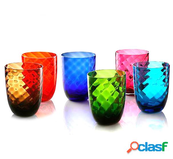 Nason Moretti Idra Set 6 Bicchieri Assortiti Ottico Torsè