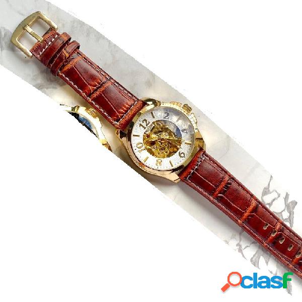 OROLOGIO POLSO ZCC G8239 UOMO AUTOMATICO CINTURINO PELLE