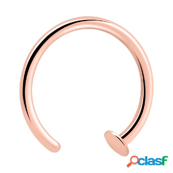 Open nose ring (surgical steel, rose gold, shiny finish)