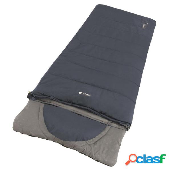 Outwell Sacco a Pelo Contour Lux Blu Marino Cerniera a