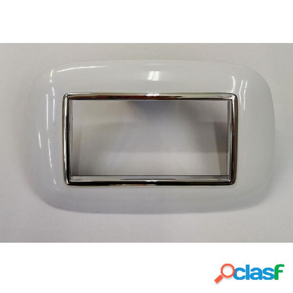 PLACCA OVAL 3 4 6 MODULI COLORE BIANCO COMPATIBILE CON