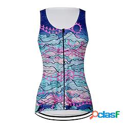 Per donna Gilet da ciclismo Senza maniche Blu Pop art