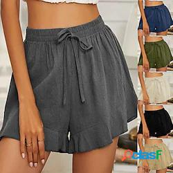 Per donna Pantaloncini A cordoncino Tinta unica Sport