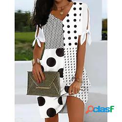 Per donna Vestito tubino Mini abito corto Bianco Manica
