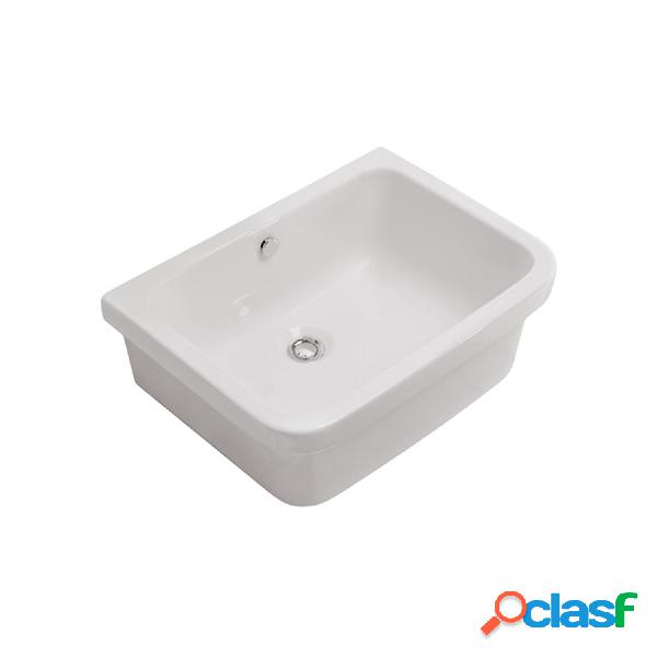 Pilozzo bianco sospeso Iris 60x46 di Ceramica Globo con foro