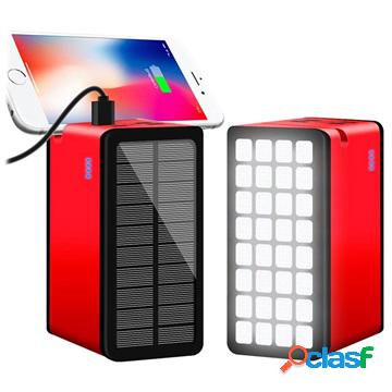 Psooo 100000mAh Solar Power Bank - 4xUSB - Rosso