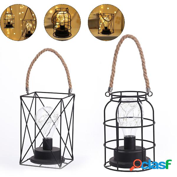 Retro Cage Light Mini Metal Batteria Alimentato LED