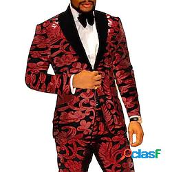 Rosso Uomo Rimpatriata di classe Smoking Set da 2 pezzi