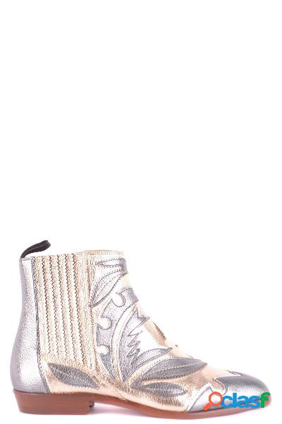 SANTONI STIVALETTI DONNA MCBI35609 PELLE ARGENTO