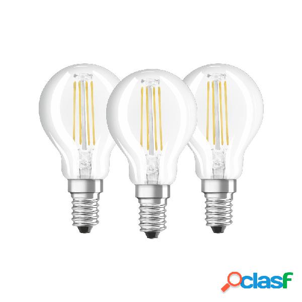 SET 3 PEZZI LAMPADINE LED GLOBO BASSO CONSUMO 4W E14 4000K