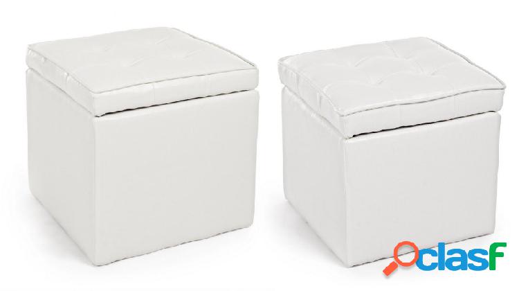 SET DI 2 POUF CONTENITORE BELLVILLE BIANCO