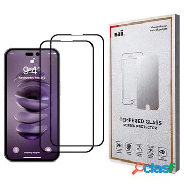 Saii 3D Premium iPhone 14 Pro Max Vetro Temperato - 2 Pz.