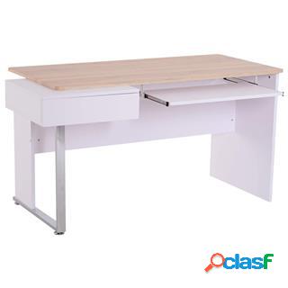 Scrivania per computer FANNY, 130x70x75 cm, in Legno, Bianco