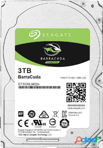 Seagate BarraCuda® 3 TB Hard Disk interno 2,5 SATA III