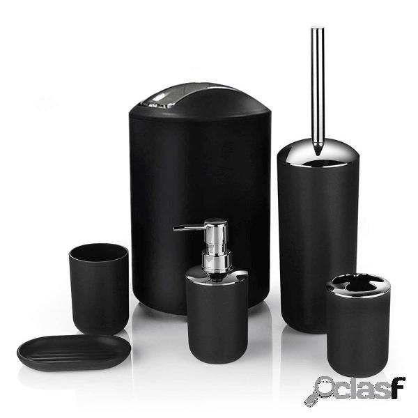 Set di accessori da bagno in plastica di lusso MECO 6 pezzi
