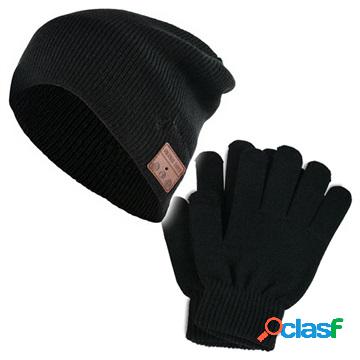 Set invernale - Guanti touchscreen e cappello Bluetooth -