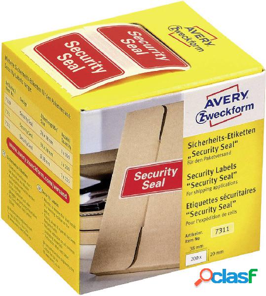 Sigillo di sicurezza Avery Zweckform 7311, 38 x 20 mm, con