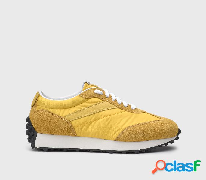 Sneakers in tessuto tecnico e suede Giallo 42_U