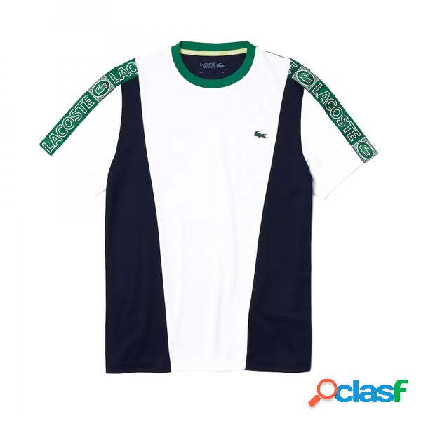 T-shirt Lacoste Sport in piquet con righe logate Lacoste -