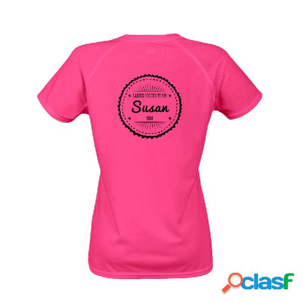 T-shirt sportiva da donna personalizzata - Fuchsia - L