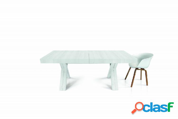 Tavolo GALLIPOLI in legno nobilitato bianco consumato