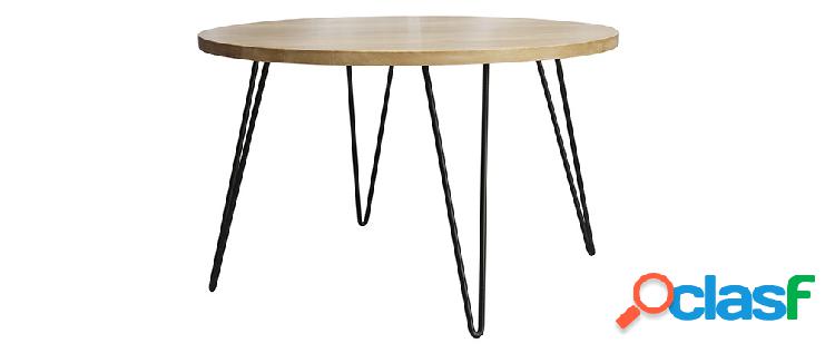 Tavolo da pranzo rotondo in legno massello di mango D116 cm