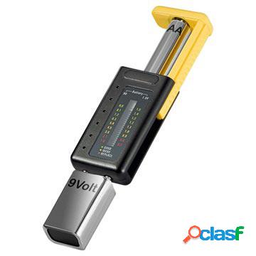 Tester batteria Goobay 46246 con display LCD - nero / giallo