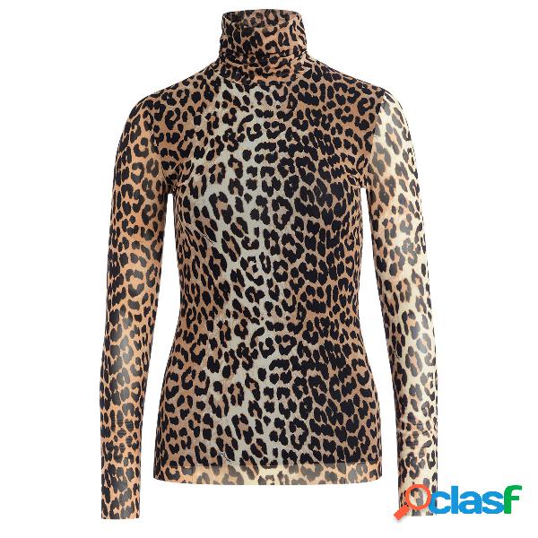 Top Ganni con stampa leopardata