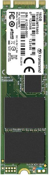 Transcend MTS800 16 GB SSD interno NVMe/PCIe M.2 SATA 6 Gb/s