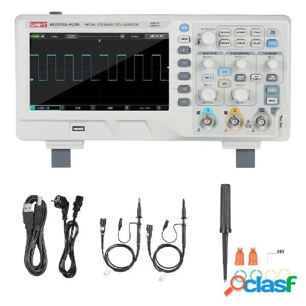 UNI-T UTD2102e PLUS Digital oscilloscopio con 7 pollici LCD